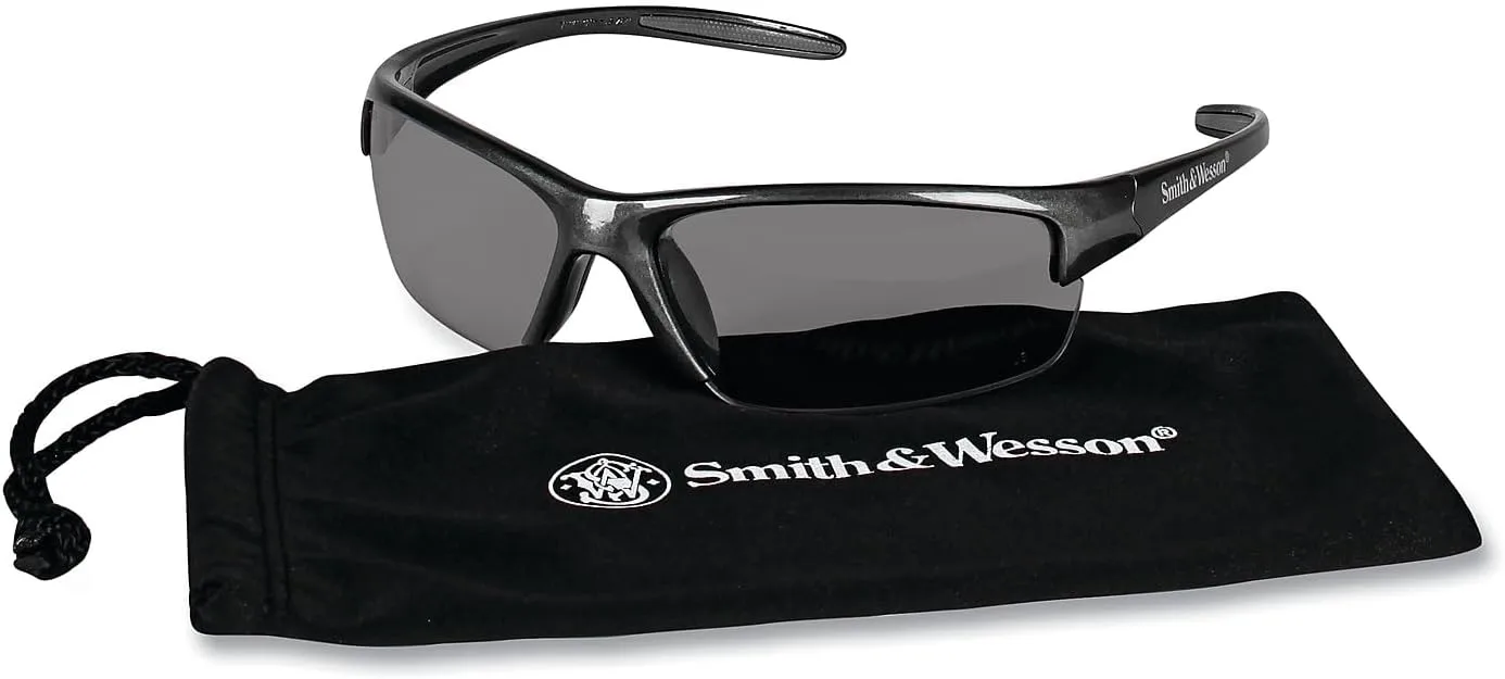 KleenGuard Smith & Wesson Equalizer Safety Glasses Gun Metal Frame Smoke Anti Fog Lens