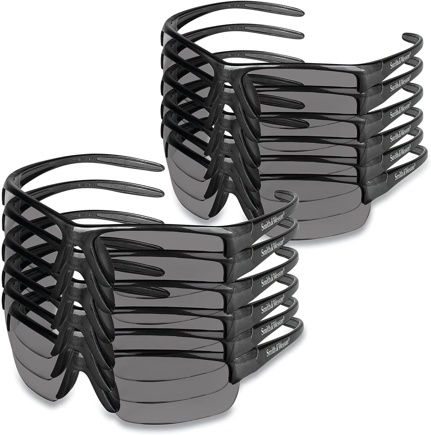 KleenGuard Smith & Wesson Equalizer Safety Glasses Gun Metal Frame Smoke Anti Fog Lens
