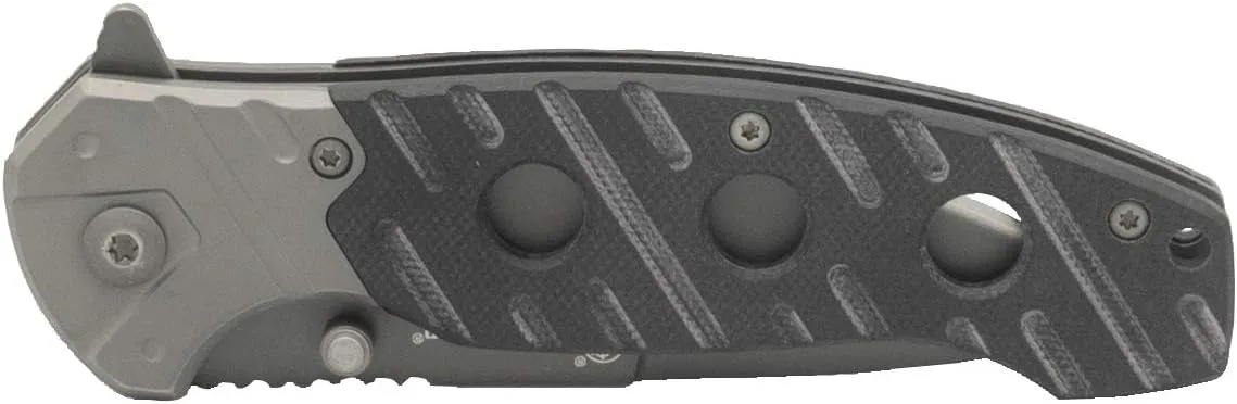 Smith & Wesson 7.75in Ti-Nitride, High Carbon S.S. Folding Knife with 3.25in Drop Point Blade and G10 Aluminum Handle