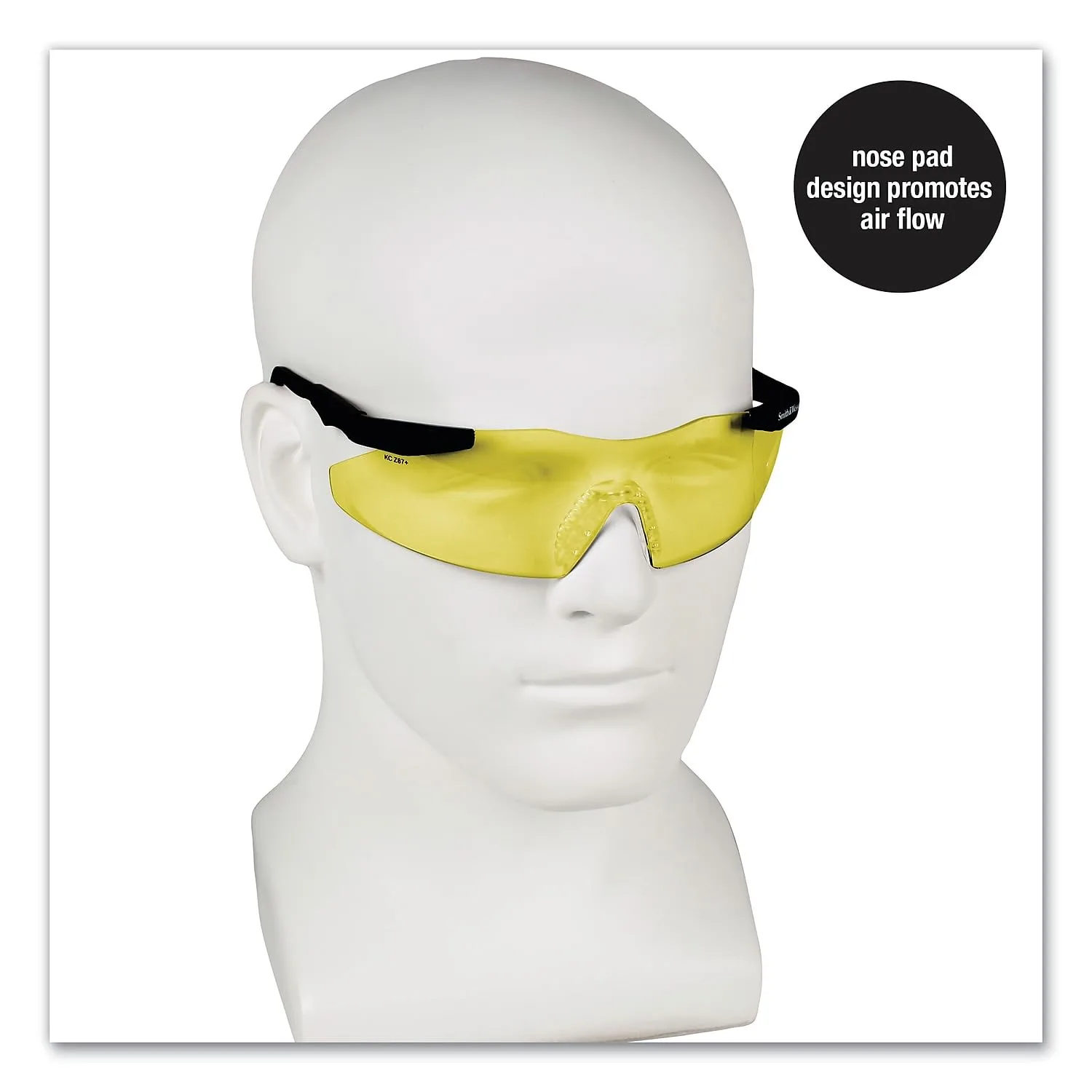 Smith & Wesson 19826 Magnum 3G Safety Eyewear, Polycarbonate Anti-Scratch Lenses, One Size, Black Nylon Frame, Amber