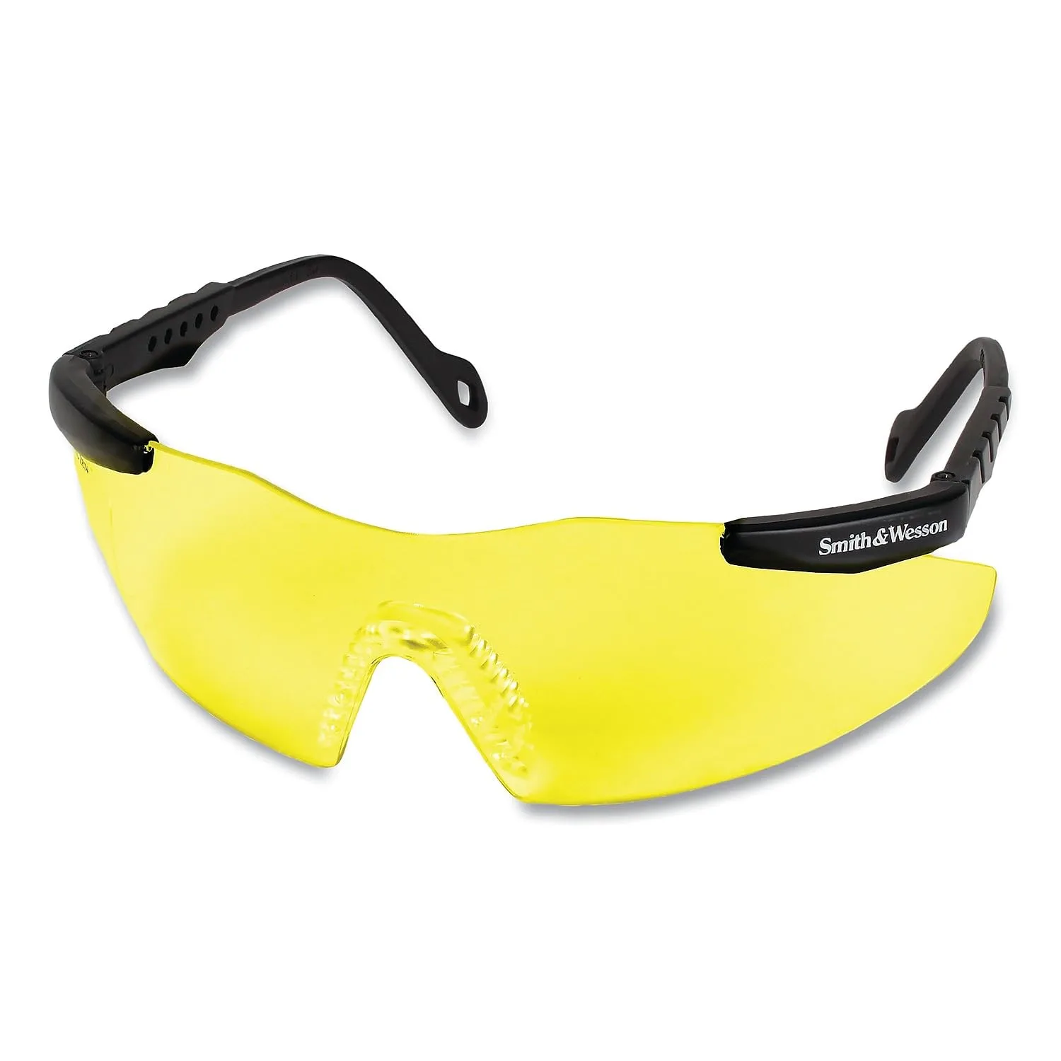 Smith & Wesson 19826 Magnum 3G Safety Eyewear, Polycarbonate Anti-Scratch Lenses, One Size, Black Nylon Frame, Amber