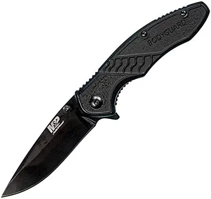 Smith & Wesson M&P Bodyguard 6.5in Stainless Steel Folding Knife with 2.75in Clip Point Blade and Nylon Handle for Outdoor
