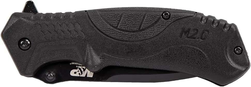 Smith & Wesson M&P M2.0 8.07in S.S. Ultra-Glide Folding Knife with 3.5in Drop Point Blade and Rubber Handle for Outdoor