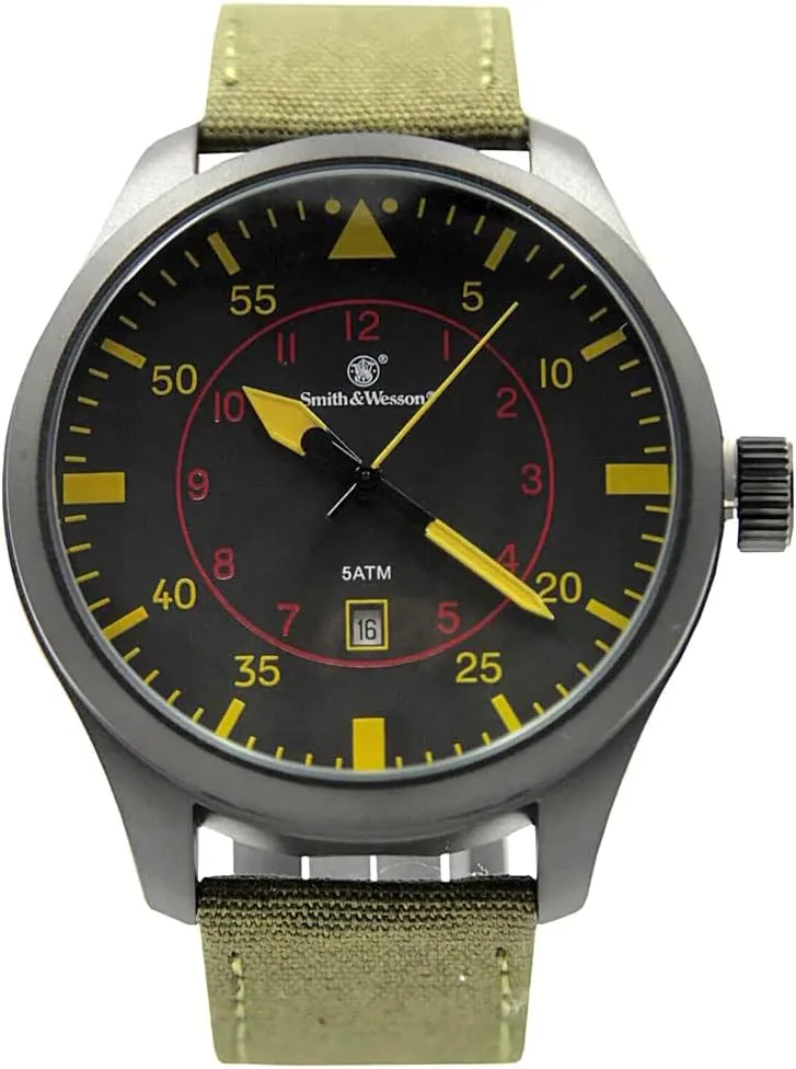 Smith & Wesson Men's N.A.T.O. Watch, 5ATM, Japanese Movement, Stainless Steel, Water Resistant, Tactical Watch
