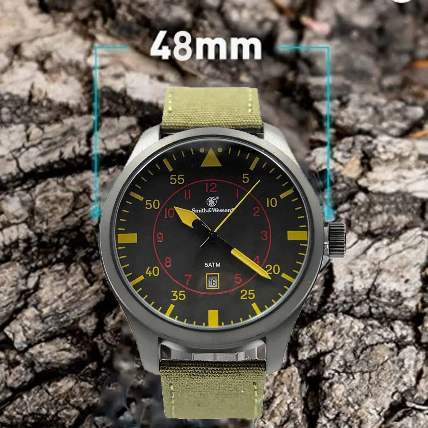 Smith & Wesson Men's N.A.T.O. Watch, 5ATM, Japanese Movement, Stainless Steel, Water Resistant, Tactical Watch