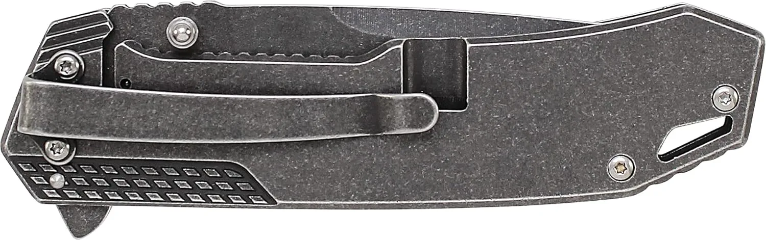 Smith & Wesson SW609 8.3in High Carbon S.S. Folding Knife with 3.6in Drop Point Blade and Stonewashed G-10 Handle