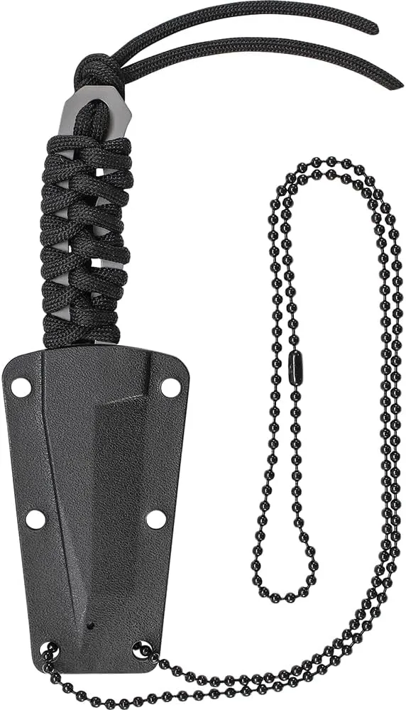 Smith & Wesson SW910TAM 5.9in High Carbon S.S. Full Tang Neck Knife with a 2.8in Tanto Blade and Paracord Handle for Outdoor