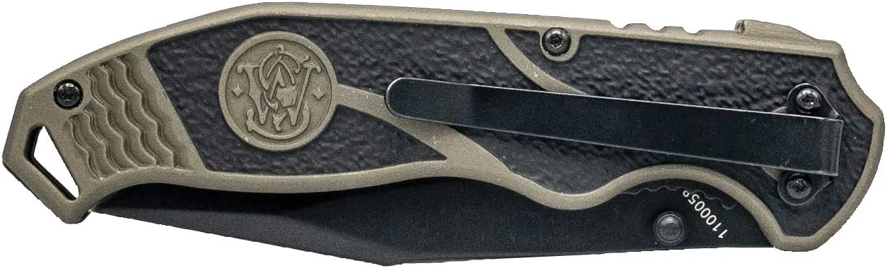 Smith & Wesson SWAT II 8.5in S.S. Spring Assisted Folding Knife with 3.5in Serrated Drop Point and Rubberized Aluminum