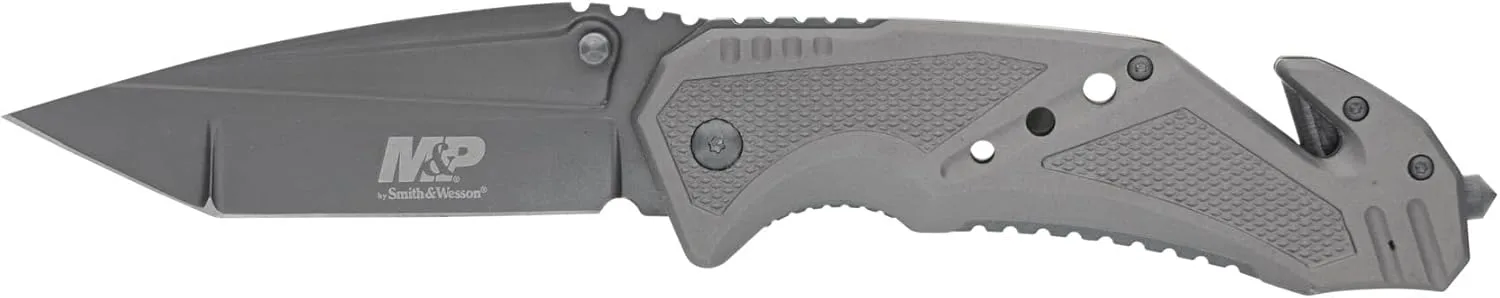 Smith & Wesson M&P SWMP11G 8.9in High Carbon S.S. Folding Knife with 3.8in Tanto Point Blade and Aluminum Handle for Outdoor