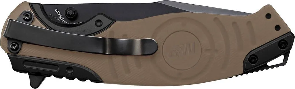Smith & Wesson M&P SWMP13GLS 8.2in High Carbon S.S. Folding Knife with 3.5in Serrated Clip Point Blade and Aluminum Handle