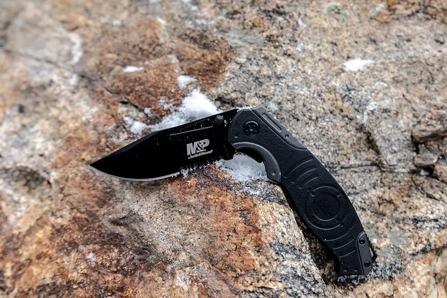 Smith & Wesson M&P SWMP13GS 8.2in High Carbon S.S. Folding Knife with 3.5in Serrated Clip Point Blade and Aluminum Handle