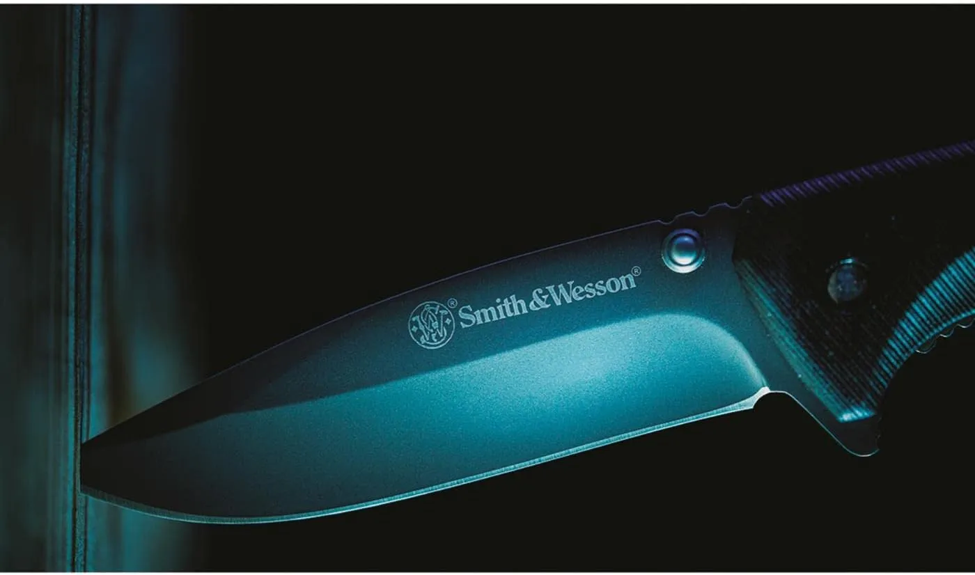 Smith & Wesson Velocite 7.75in High Carbon S.S. Assisted Folding Knife with 3.5in Clip Point Blade and Polymer Handle