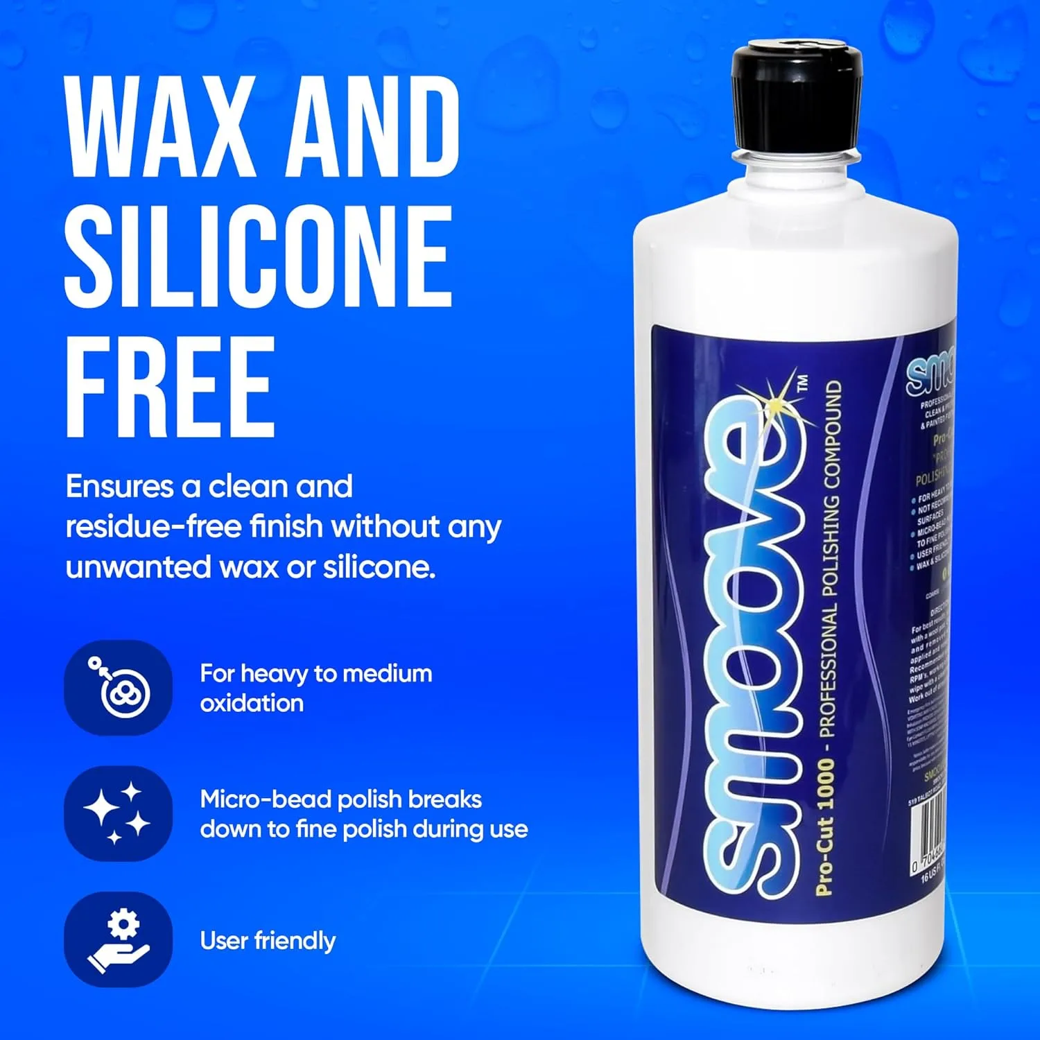 Pro-Cut 2500 Professional Polishing Compound - Medium to Light Oxidation Remover for Gelcoat & Painted Surfaces, 32 oz