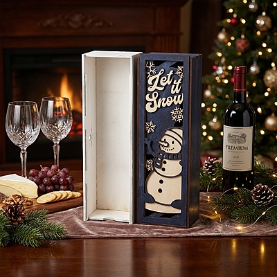 Let It Snow Winter Wine Box Let It Snow Winter Wine Box