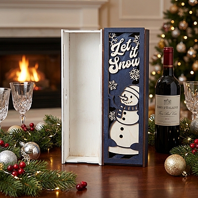 Let It Snow Winter Wine Box Let It Snow Winter Wine Box