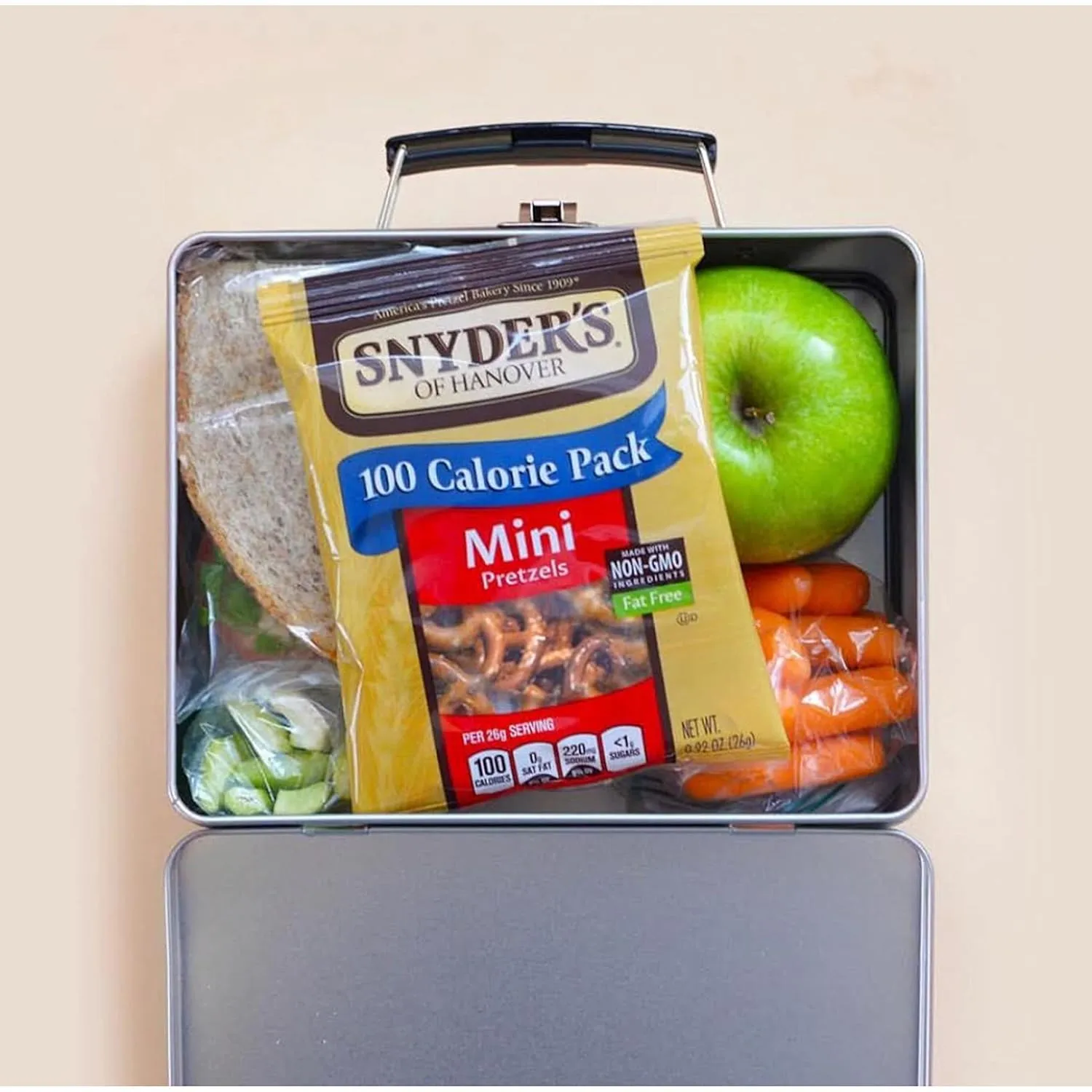 Snyder's of Hanover Mini Pretzels, 100 Calorie Individual Packs, 36 Ct 100 Calorie Minis Pack 0.92 Ounce (Pack of 36)
