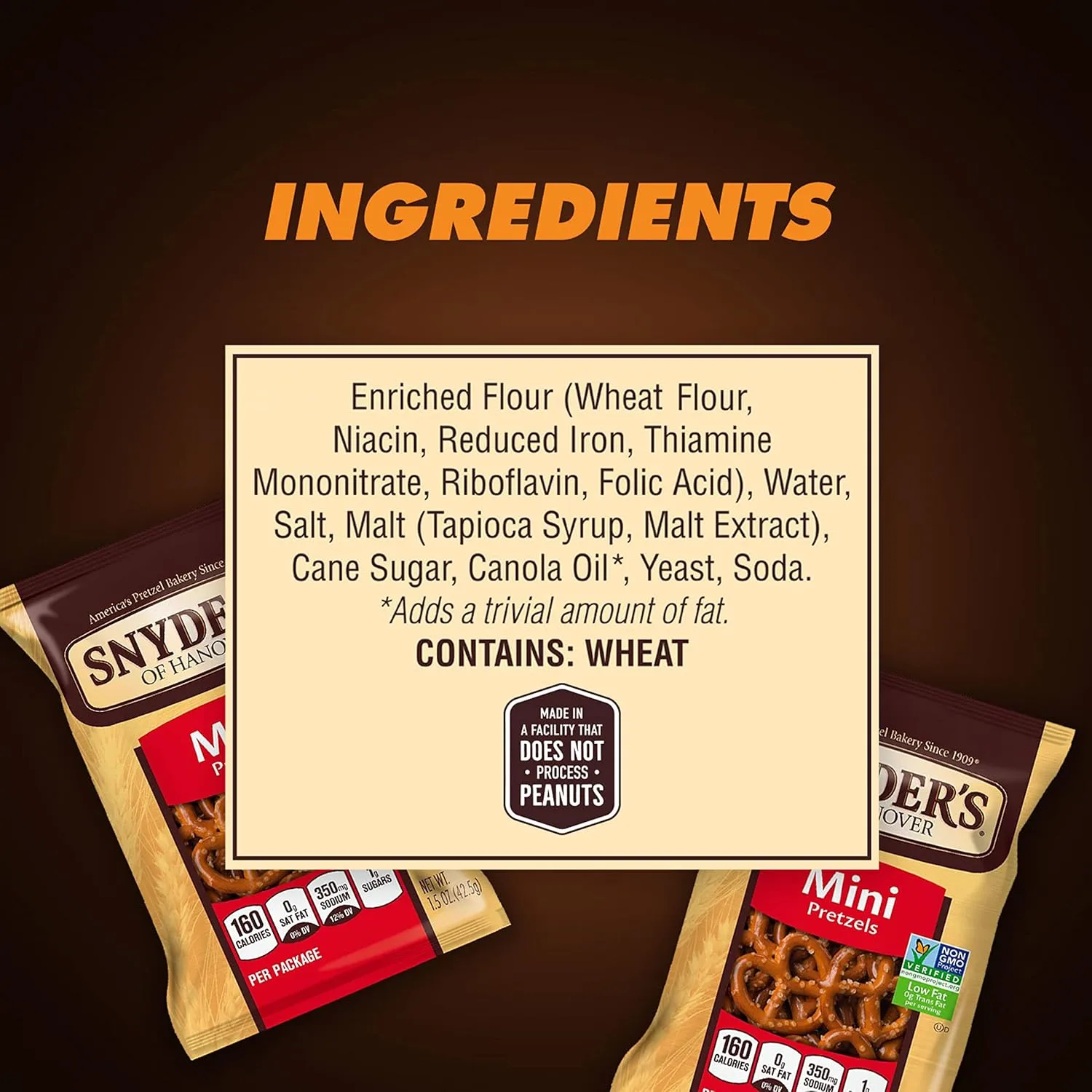 Snyder's of Hanover Mini Pretzels, 100 Calorie Individual Packs, 36 Ct 100 Calorie Minis Pack 0.92 Ounce (Pack of 36)