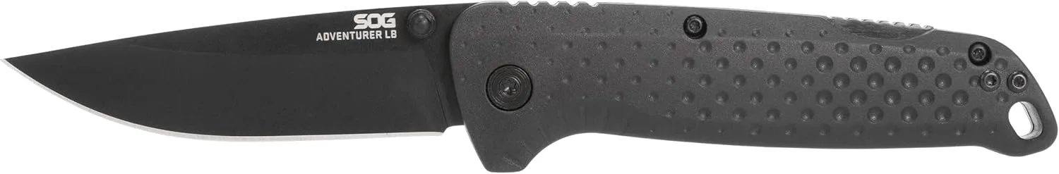 SOG Adventurer LB 3" Lightweight Portable Outdoor Folding Knife | CRYO 5CR15MOV Steel | GRN Handle | Lock-Back Mechanism