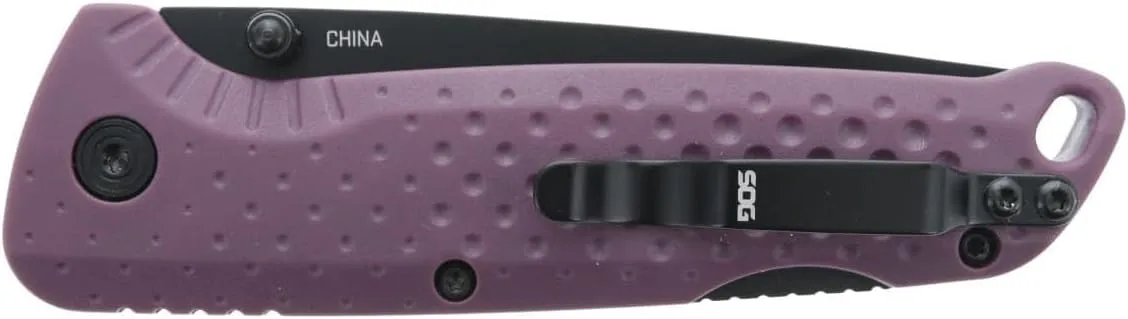 SOG Adventurer LB 3" Lightweight Portable Outdoor Folding Knife | CRYO 5CR15MOV Steel | GRN Handle - PURPLE/BLACK