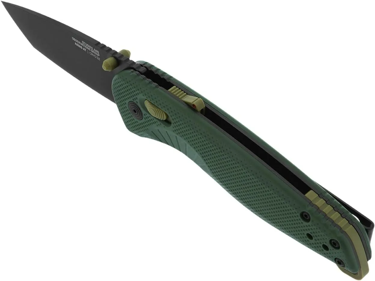 SOG Aegis AT Tanto Assisted Folding Knife, Ambidextrous AT-XR Lock, Heat-Treated D2 Blade, Ergonomic Handle