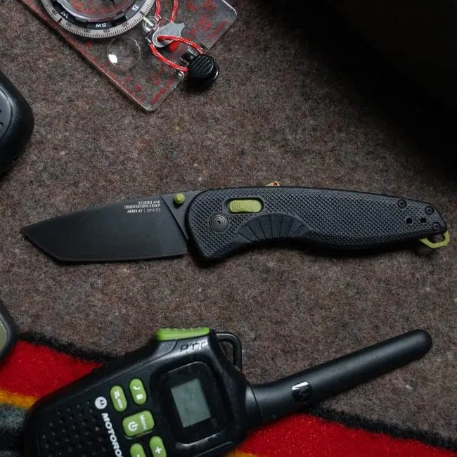 SOG Aegis AT Tanto Assisted Folding Knife, Ambidextrous AT-XR Lock, Heat-Treated D2 Blade, Ergonomic Handle
