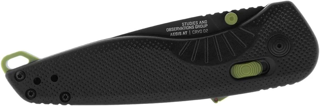SOG Aegis AT Tanto Assisted Folding Knife, Ambidextrous AT-XR Lock, Heat-Treated D2 Blade, Ergonomic Handle