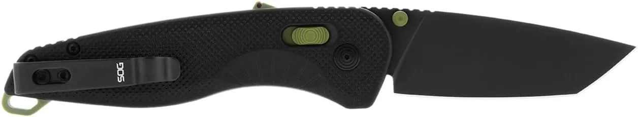 SOG Aegis AT Tanto Assisted Folding Knife, Ambidextrous AT-XR Lock, Heat-Treated D2 Blade, Ergonomic Handle