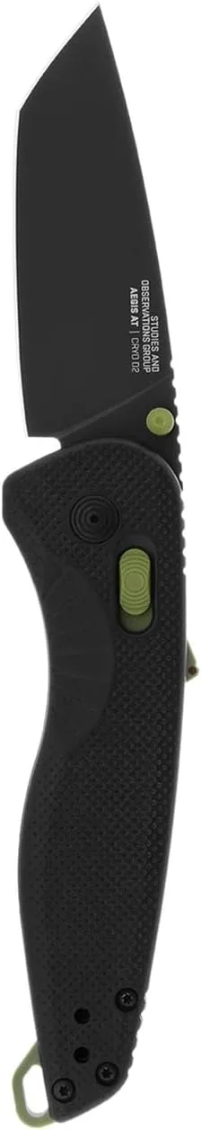 SOG Aegis AT Tanto Assisted Folding Knife, Ambidextrous AT-XR Lock, Heat-Treated D2 Blade, Ergonomic Handle
