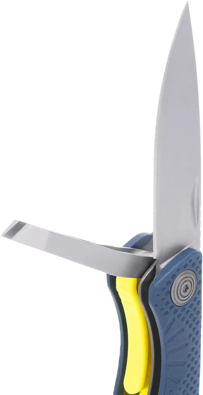 SOG Aegis MT Lightweight Compact Multi-Tool for Outdoor Use with Stainless Steel Clip-Point Blade and Pliers, Indigo/Acid