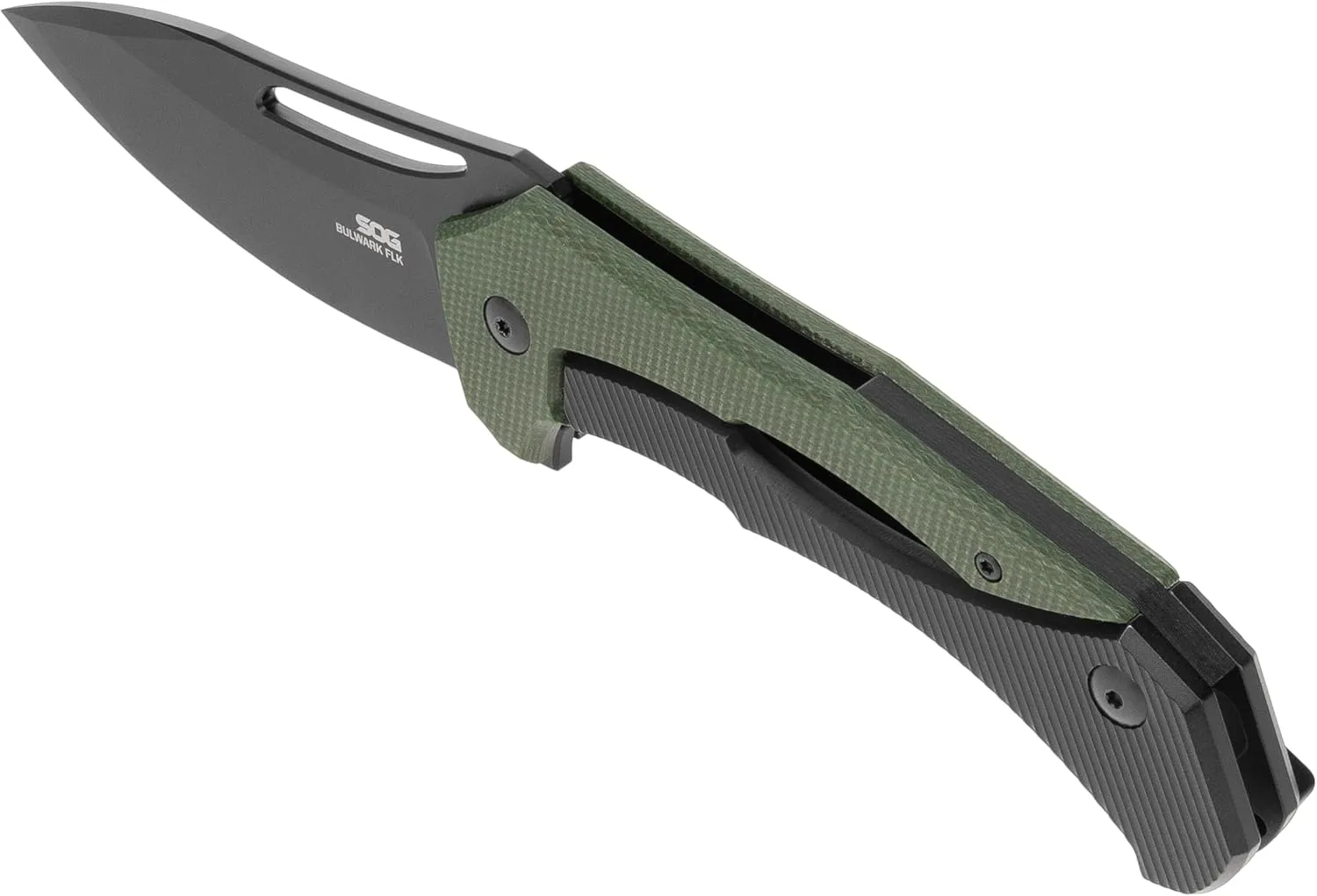 SOG Bulwark Folding Knife, D2 Steel PVD Finish, Micarta Handle