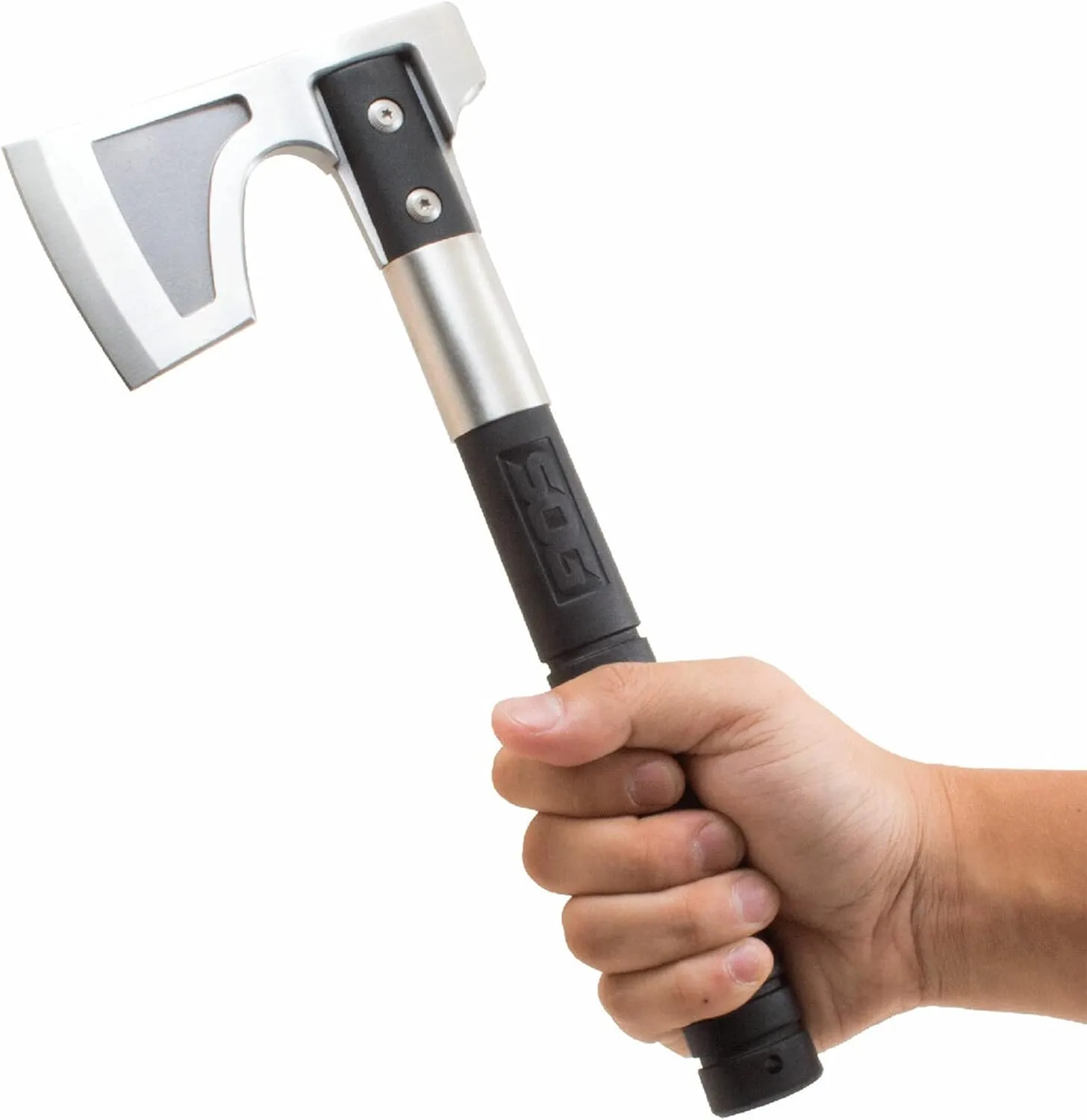 SOG Camp Axe- Compact Camping and Survival Hatchet/Hammer Tool with Sheath and 3.1 Inch Bushcraft Axe Edge (CH1001-CP)