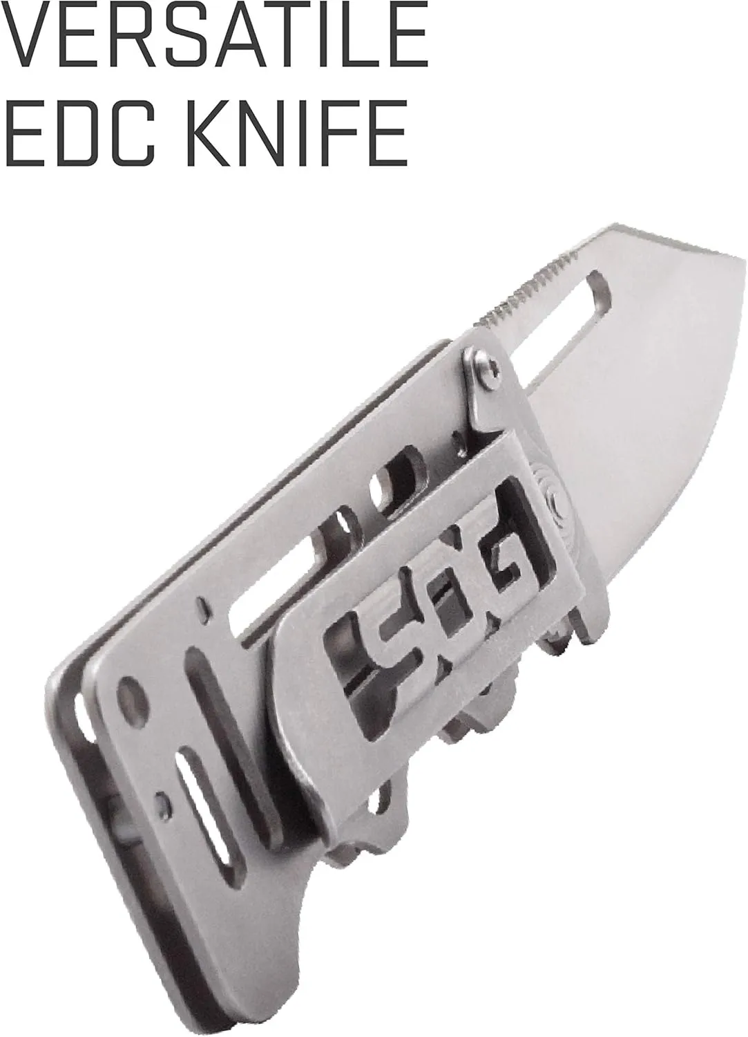 SOG Cash Card Money Clip Pocket Knife- 2.75 Inch Blade EDC Knife with Clip for Pocket, Money or Card Holder
