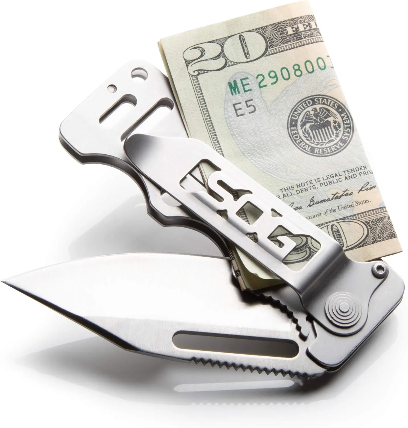 SOG Cash Card Money Clip Pocket Knife- 2.75 Inch Blade EDC Knife with Clip for Pocket, Money or Card Holder