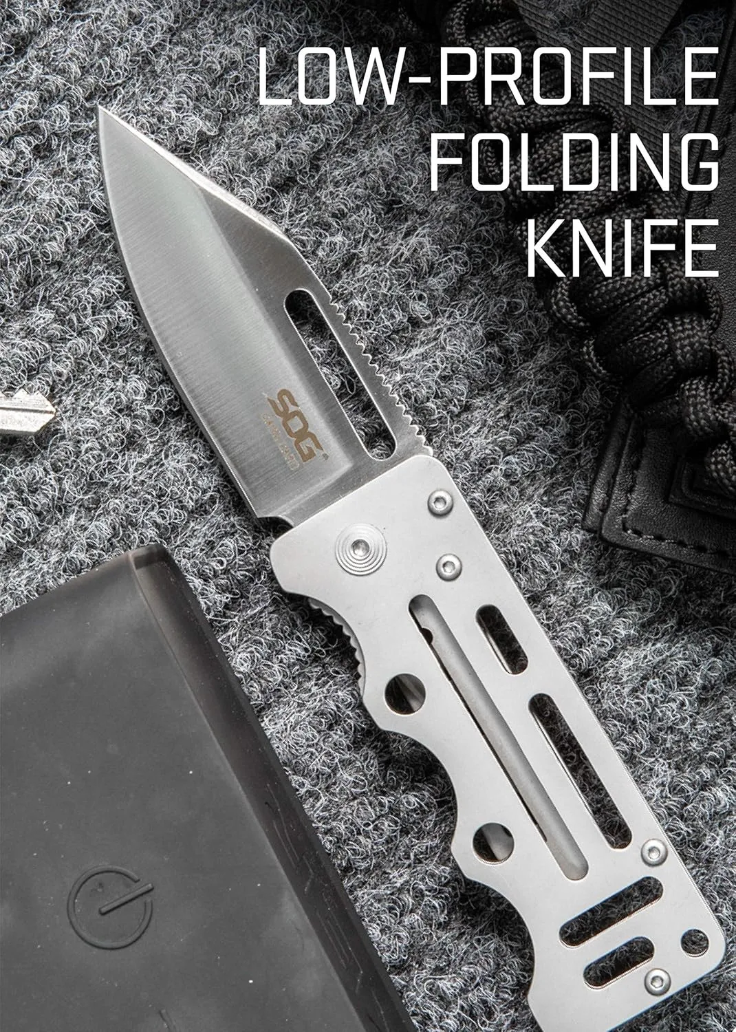 SOG Cash Card Money Clip Pocket Knife- 2.75 Inch Blade EDC Knife with Clip for Pocket, Money or Card Holder