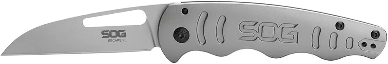 SOG Escape FL Professional Entry-Level Pocket Folding Knife | All-Metal Construction, Frame-Lock, Reversible Pocket Clip