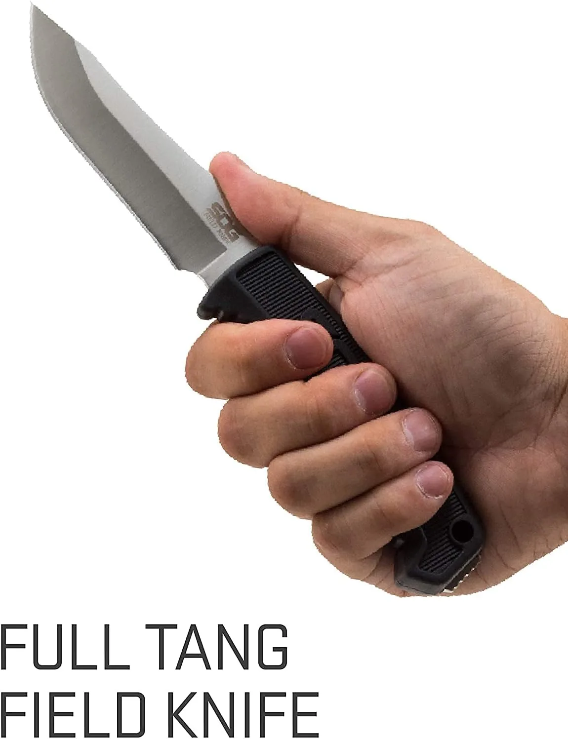 SOG Survival Knife with Sheath - Field Knife Fixed Blade Knives 4 Inch Tactical Knife and Bushcraft Knife withFull Tang