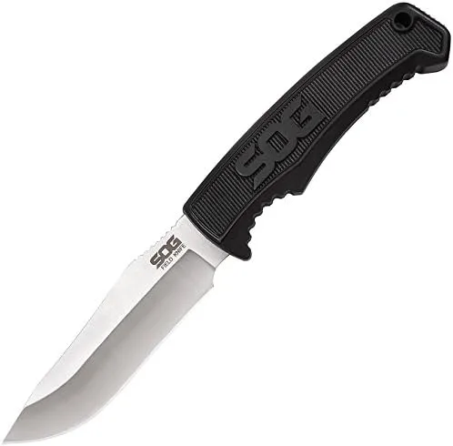 SOG Survival Knife with Sheath - Field Knife Fixed Blade Knives 4 Inch Tactical Knife and Bushcraft Knife withFull Tang