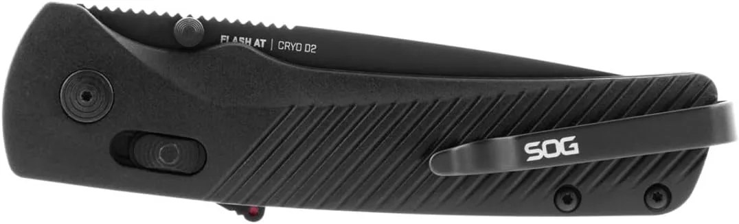 SOG Flash AT Ambidextrous Partially Serrated Folding Pocket Knife D2 Steel