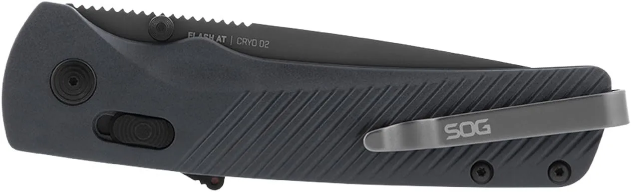 SOG Flash AT Ambidextrous Partially Serrated Folding Pocket Knife D2 Steel