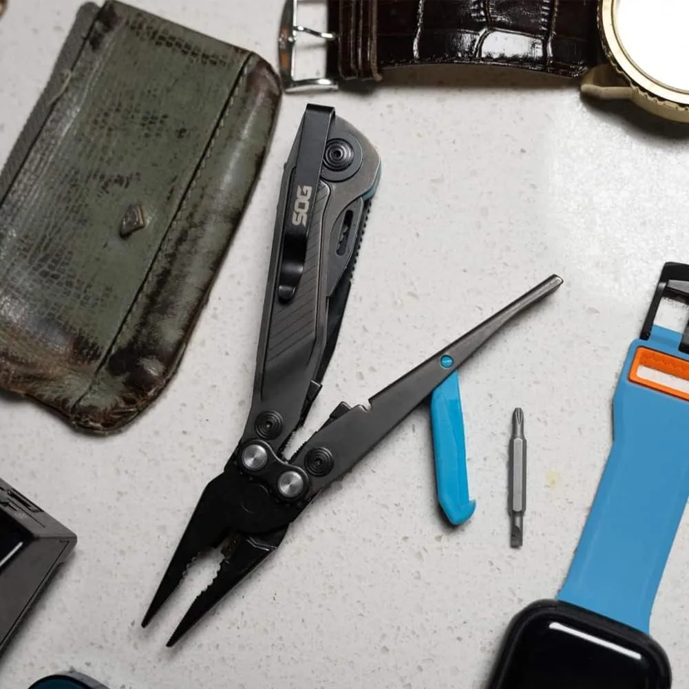 SOG Flash MT Compact EDC Multi-Tool with CRYO D2, 7 Tools, Stainless-Steel Housing