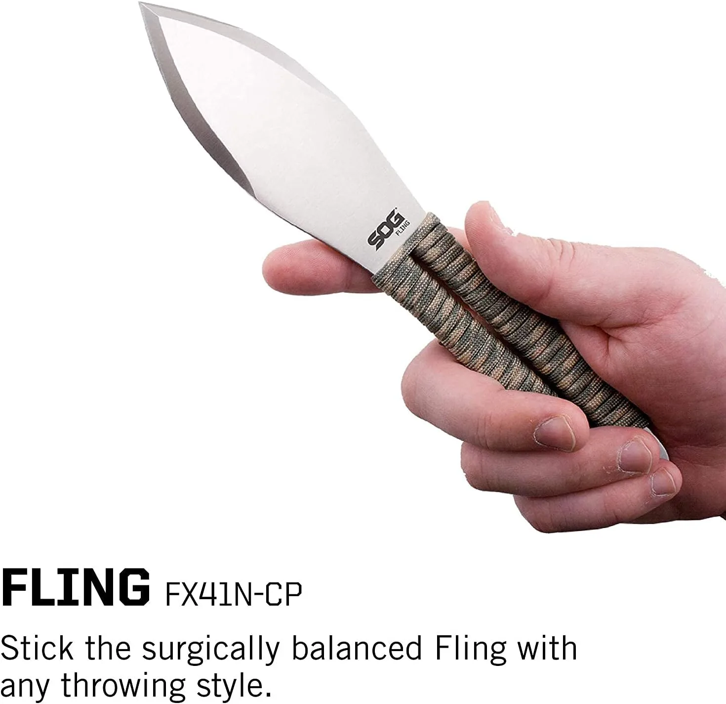 SOG Fling Throwing Knives- 3 Pack Balanced Throwing Knife Set with 2.8 Inch Steel Blades and 7 Feet Paracord Wrapped