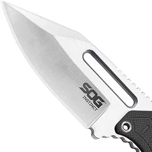 SOG Small Fixed Blade Knife - Instinct Boot Knife, EDC Knife, Neck Knife, 2.3 Inch Full Tang Blade w/ Knife Sheath and Clip