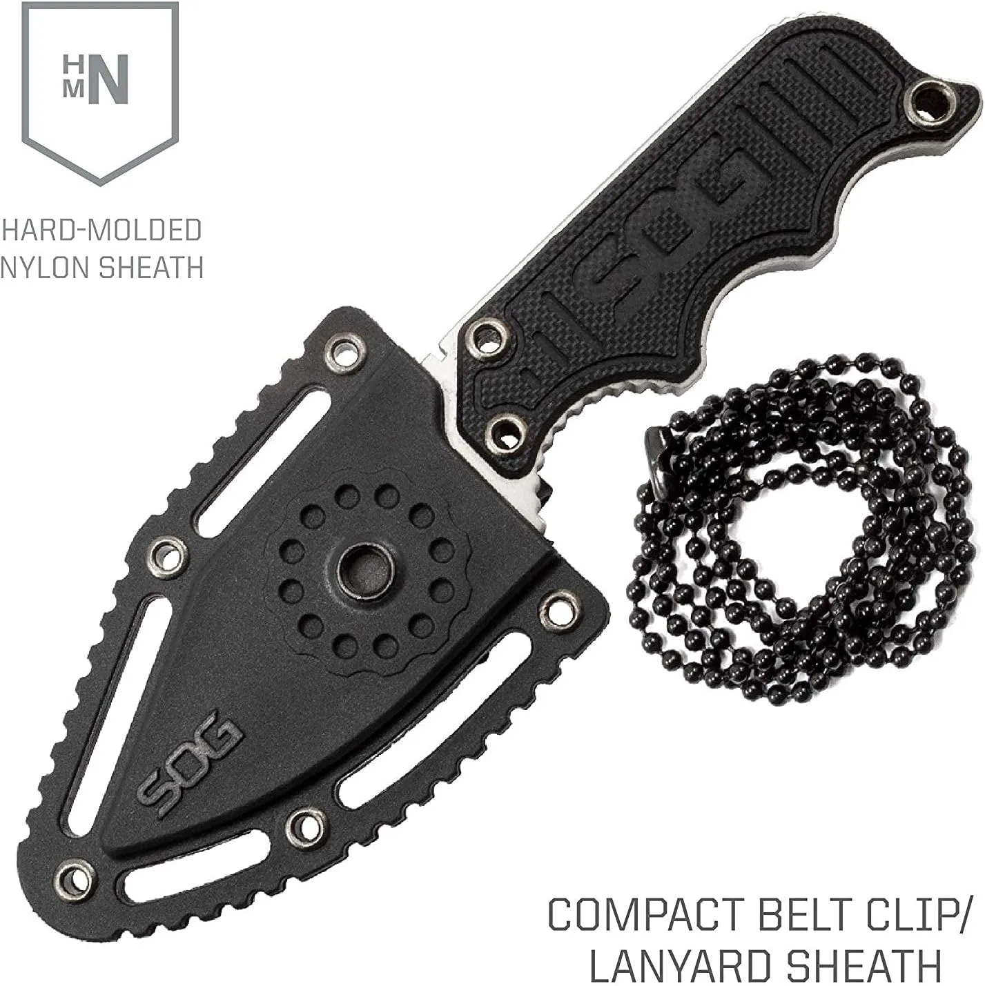 SOG Instinct Mini Small Fixed Blade Knife- 8.75 Inch x 1 Inch x 4 Inch Full Tang Adjustable Clip Belt or Boot Knife