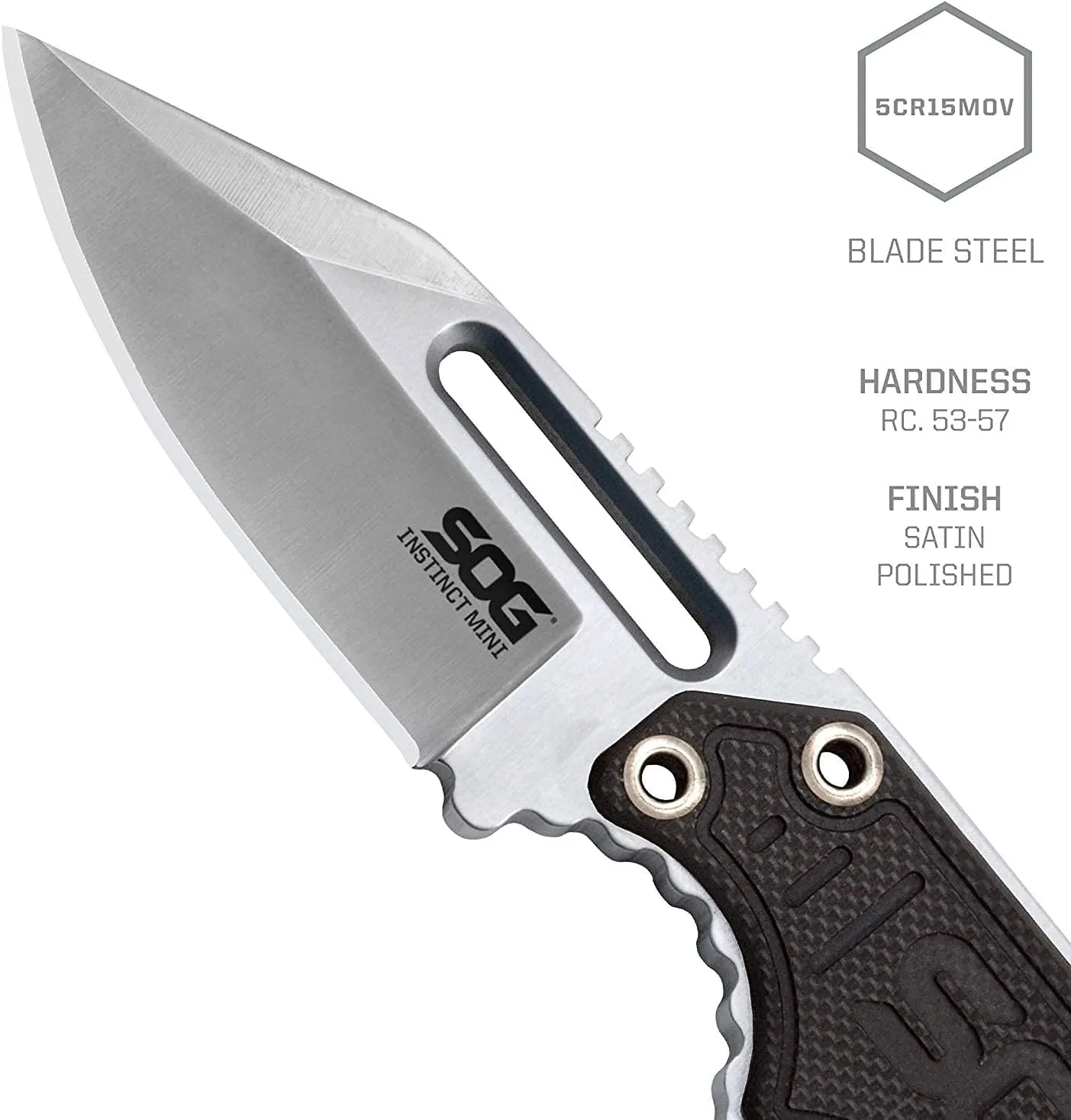 SOG Instinct Mini Small Fixed Blade Knife- 8.75 Inch x 1 Inch x 4 Inch Full Tang Adjustable Clip Belt or Boot Knife
