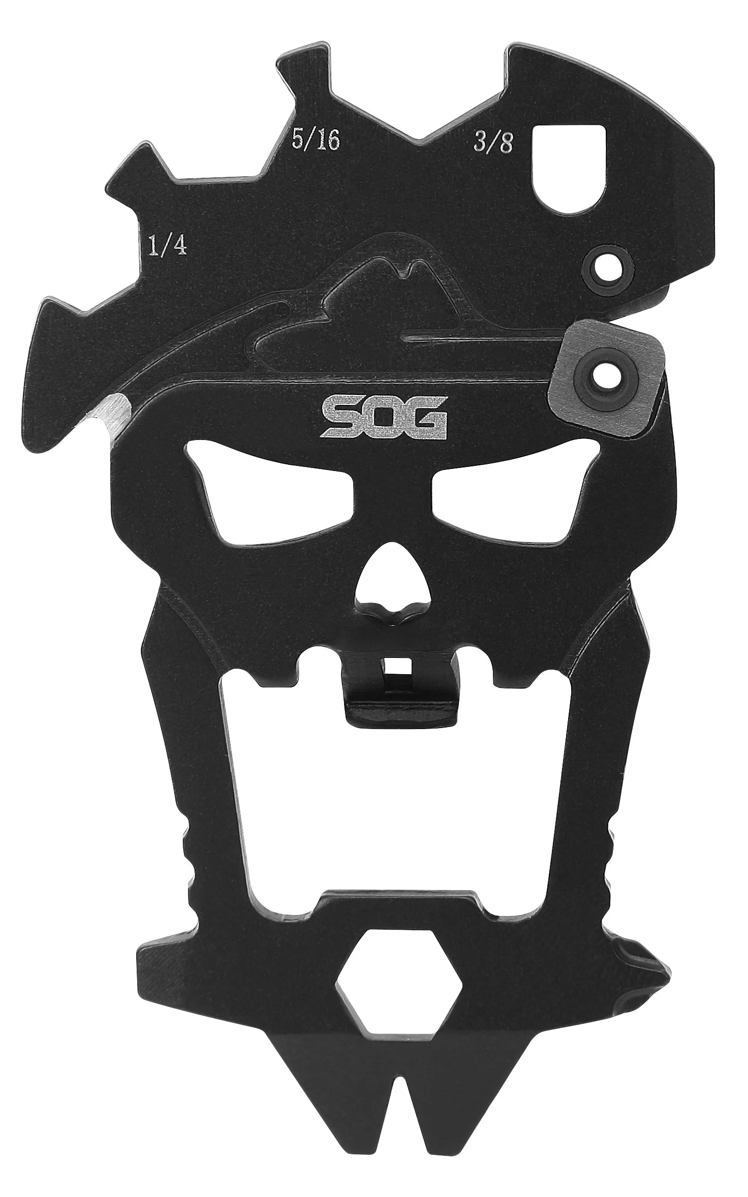 SOG MACV Everyday Carry Portable Compact Steel Keychain Tool | Hardcased Black, 12 Tools in One: Bottle Opener, Screwdrivers