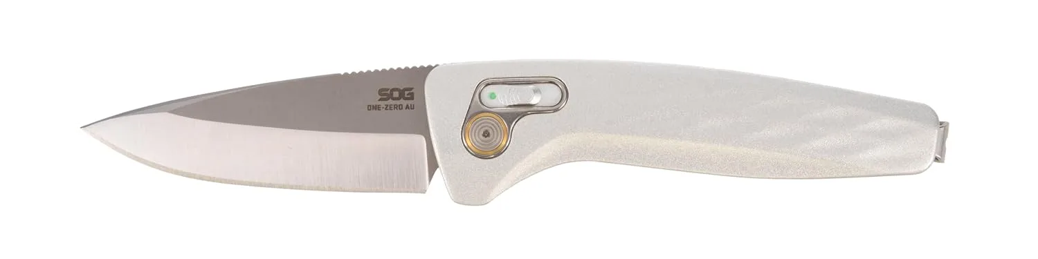 SOG ONE ZERO AU / 3.1" DROP POINT BLADE/BOX/SILVER + CHROME