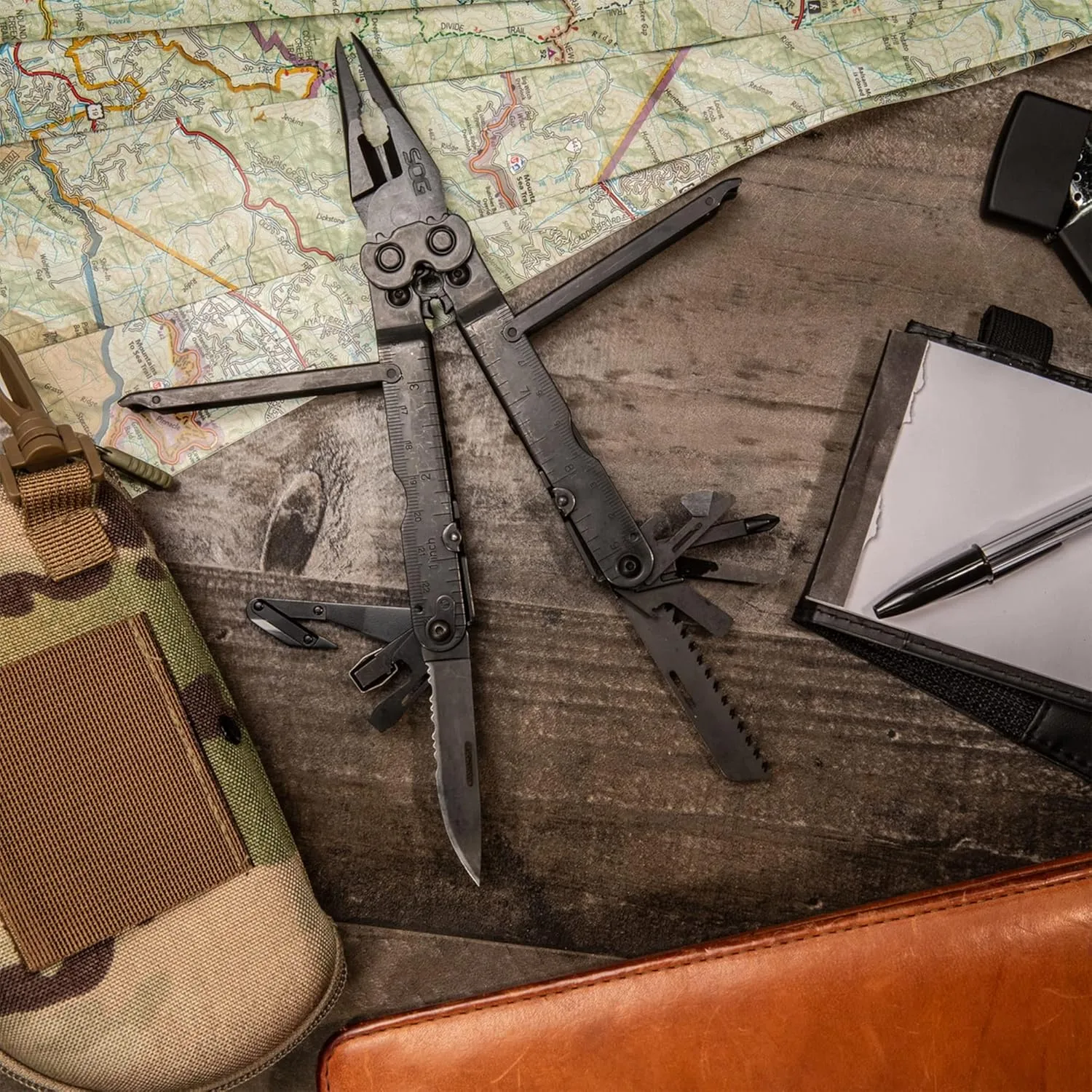 SOG PowerLock w/ V-Cutter Multi-Tool with Nylon Sheath