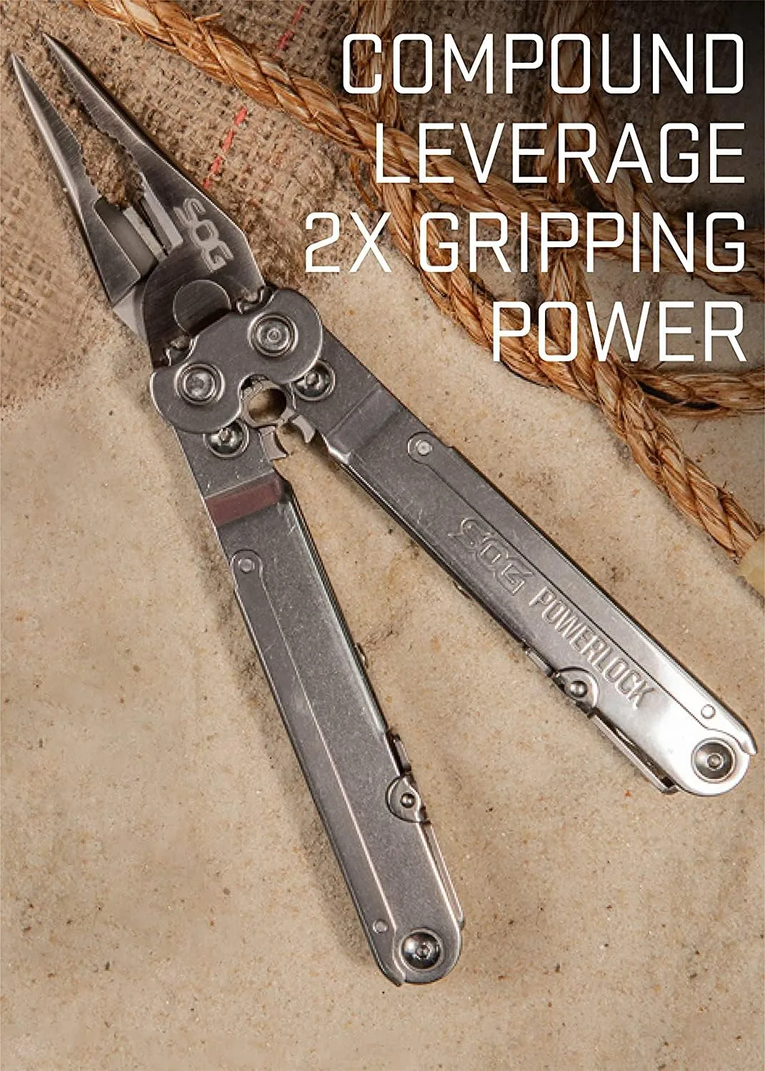 SOG PowerLock w/ V-Cutter Multi-Tool with Nylon Sheath