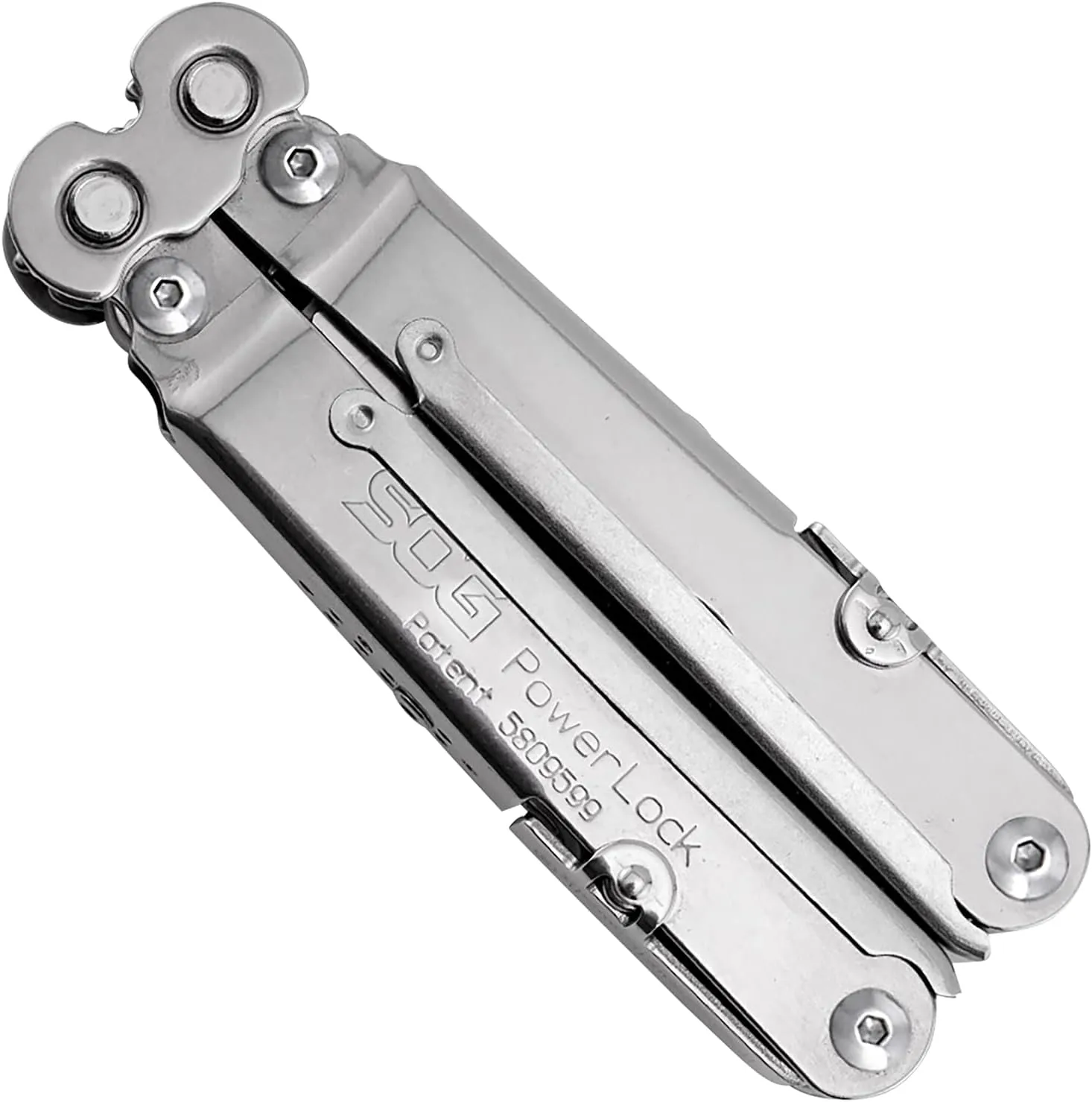 SOG PowerLock, Leather Pouch PowerLock w/scissors - Satin Finished