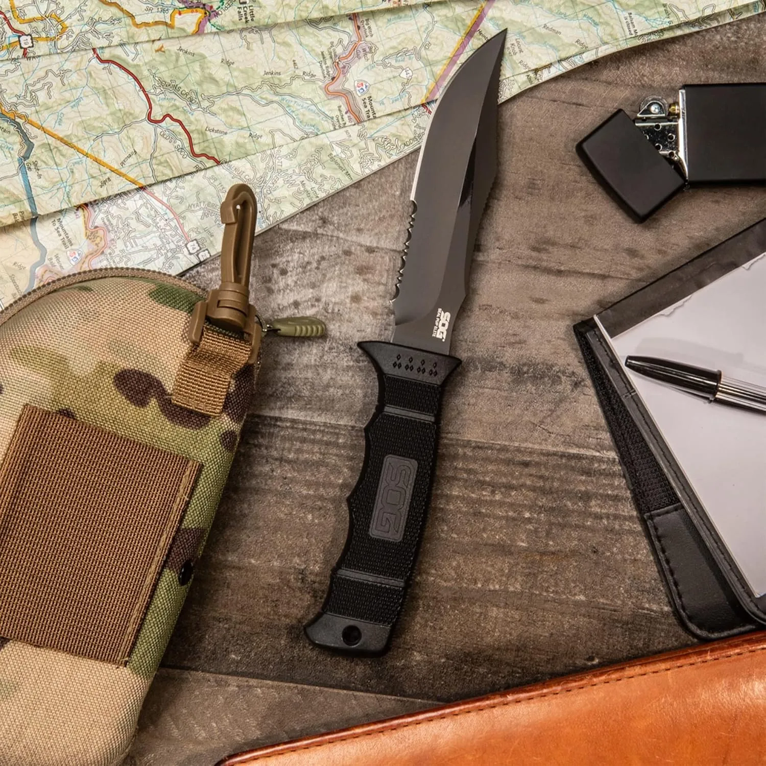 SOG SEAL Pup Elite Fixed Blade Knife with Sheath